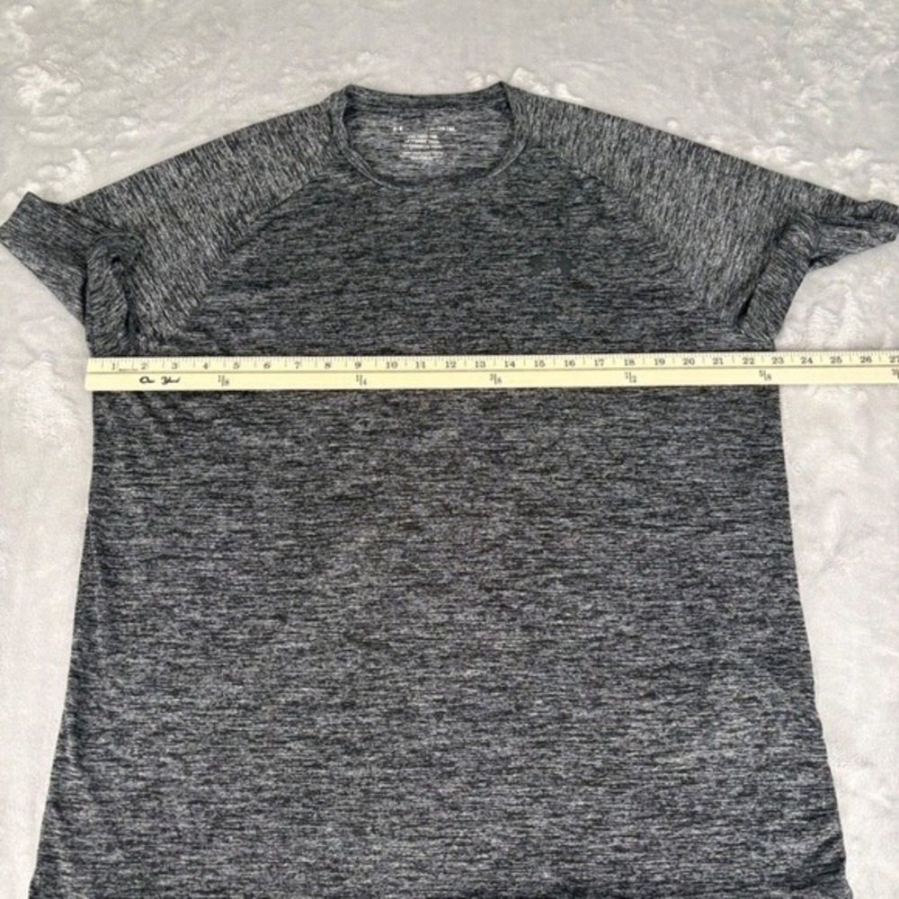 Under Armour Mens Tech Tee Charcoal Grey Heather Training Shirt XL Raglan Loose - Picture 11 of 12